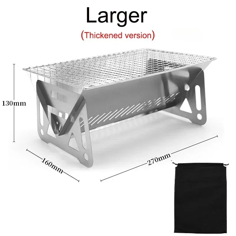 Portable Folding Grill Heating Stove Silver-1