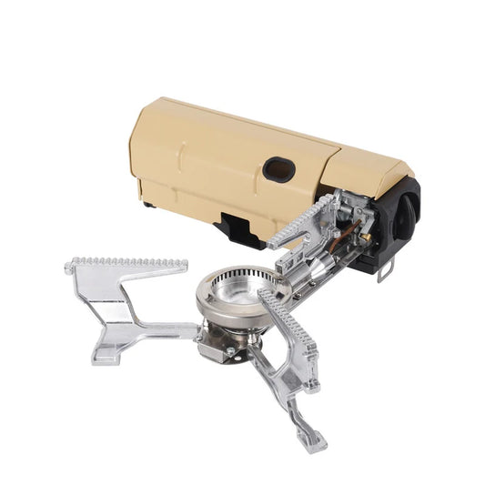 Portable Folding Gas Stove Cassette Butane Camping Burner Khaki-0
